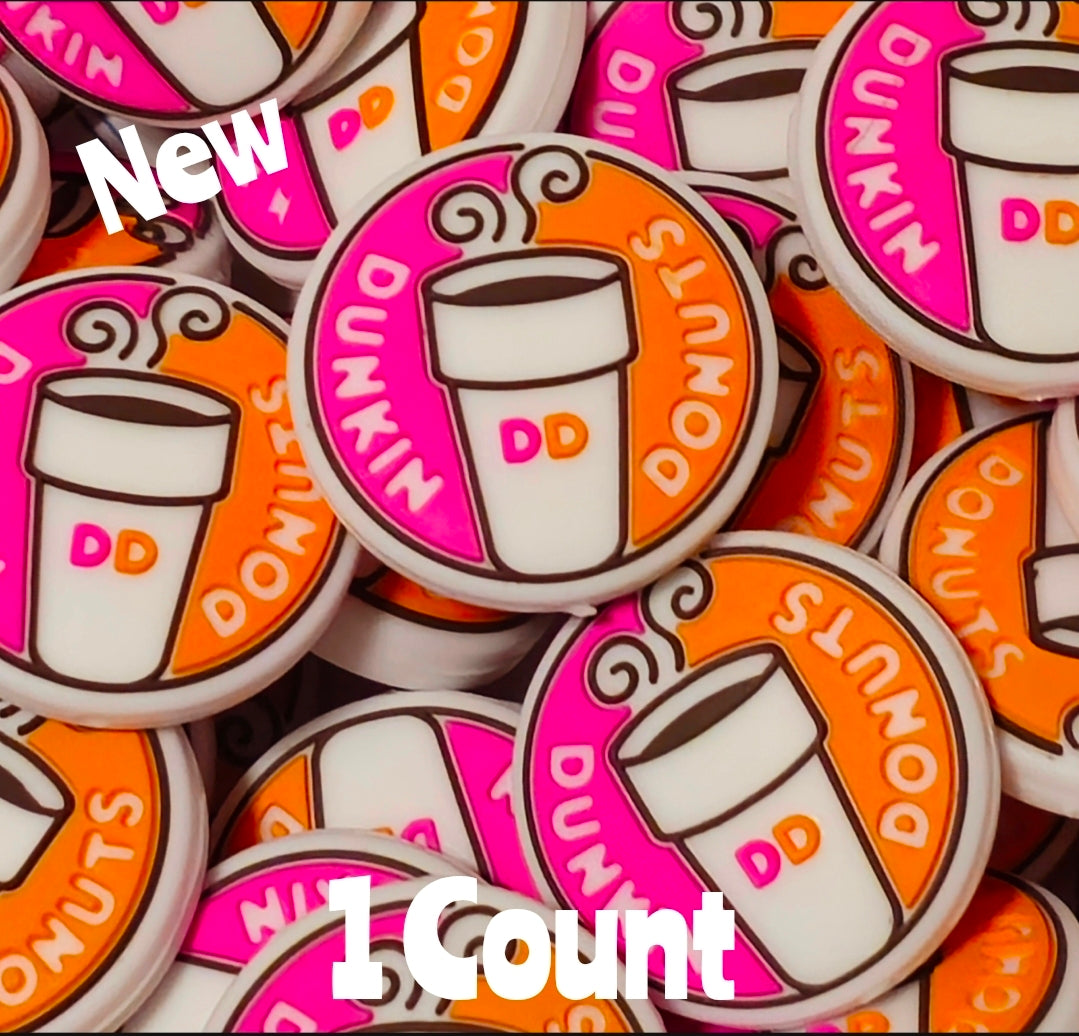 New 1 Count Focal Bead Dunkin Donuts