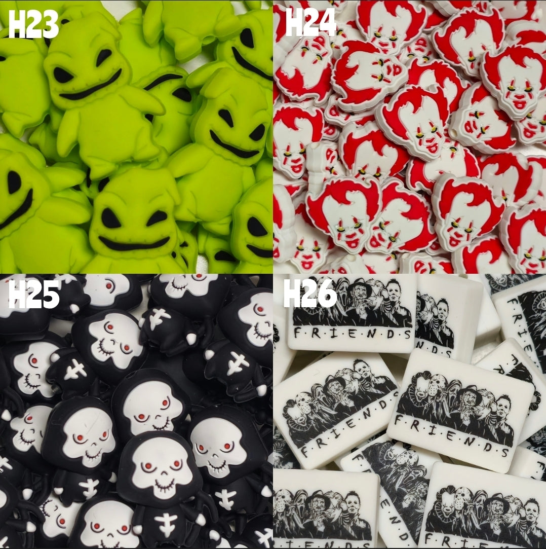 1 Count Halloween Horror Focal Bead Charm Beads For DIY Beadables Hole Is Vertical