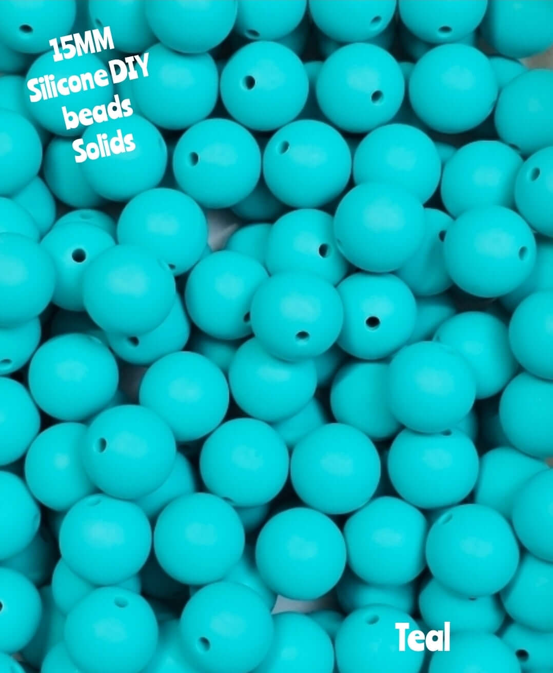 15mm DIY Silicone Beads Solids 1 Count Teal