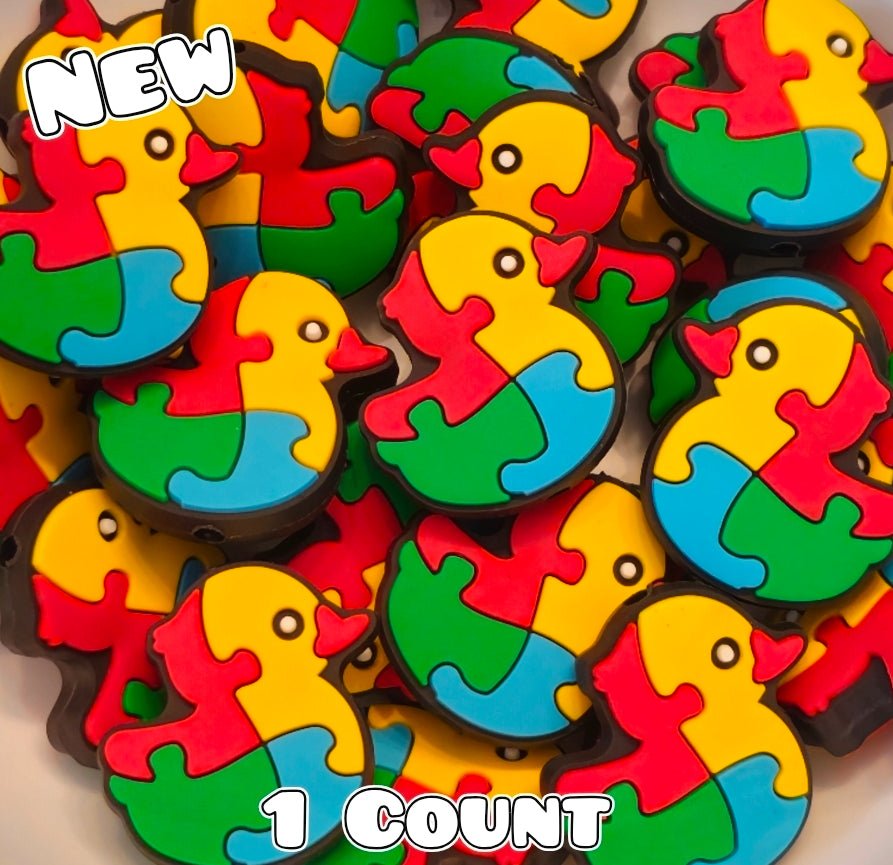 New 1 Count Focal Bead Autism Duck
