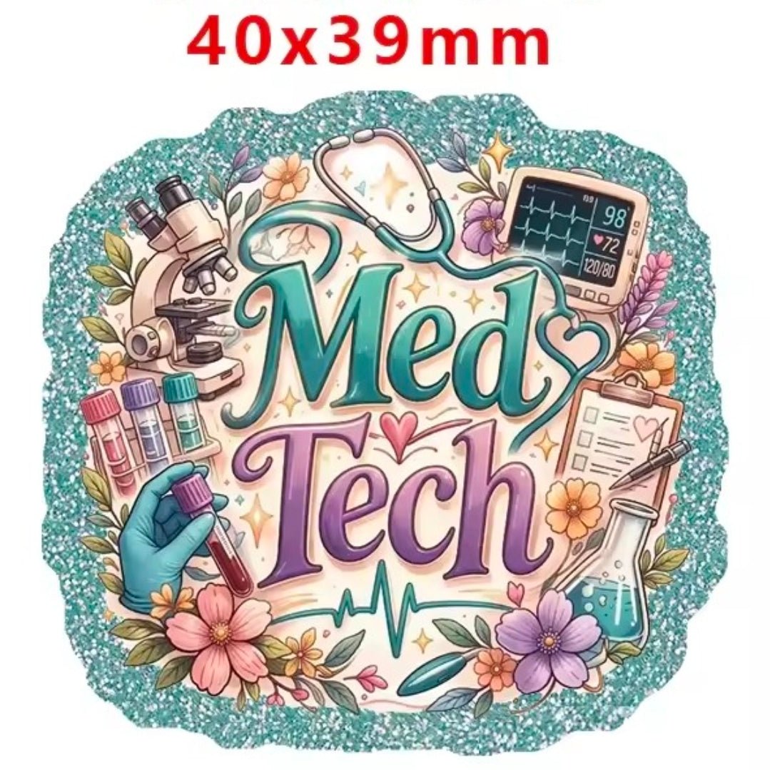 Glitter Acrylic Flatback- Acrylic Planer Resin Charm Medical