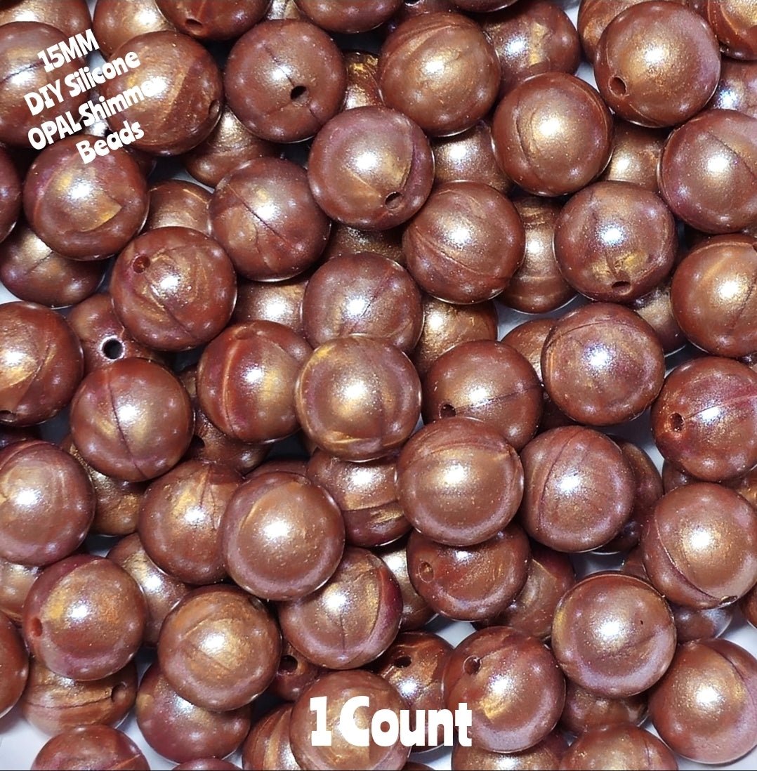 New 15mm 1 Count DIY Silicone Solid OPALS Marbel Copper Bronze Craft Supplies & ACCESSORIES