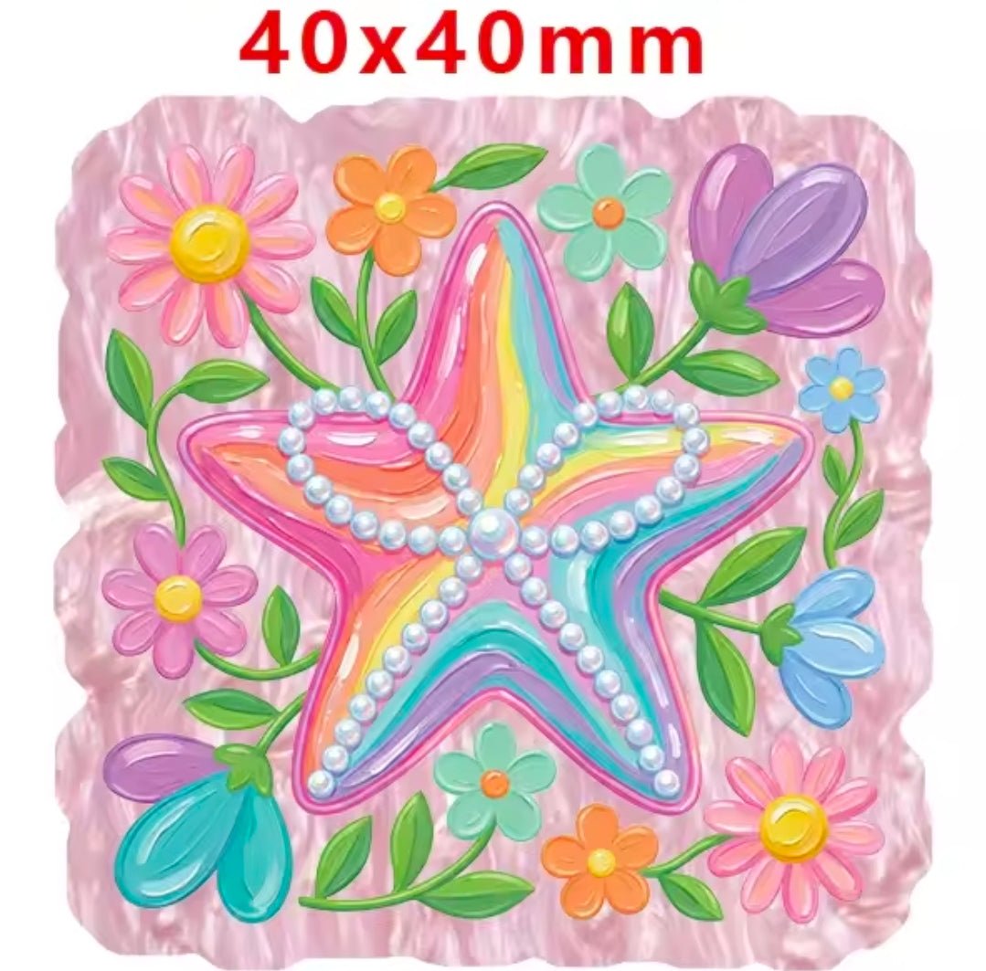 Glitter Acrylic Flatback- Acrylic Planer Resin Charm Sea Shell