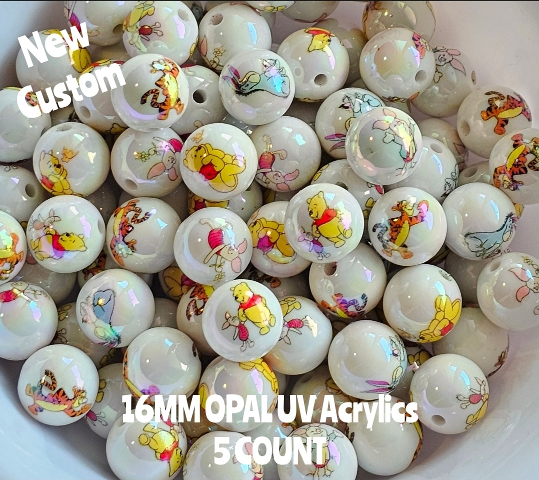 New Custom 16MM Acrylic Opal UV beads