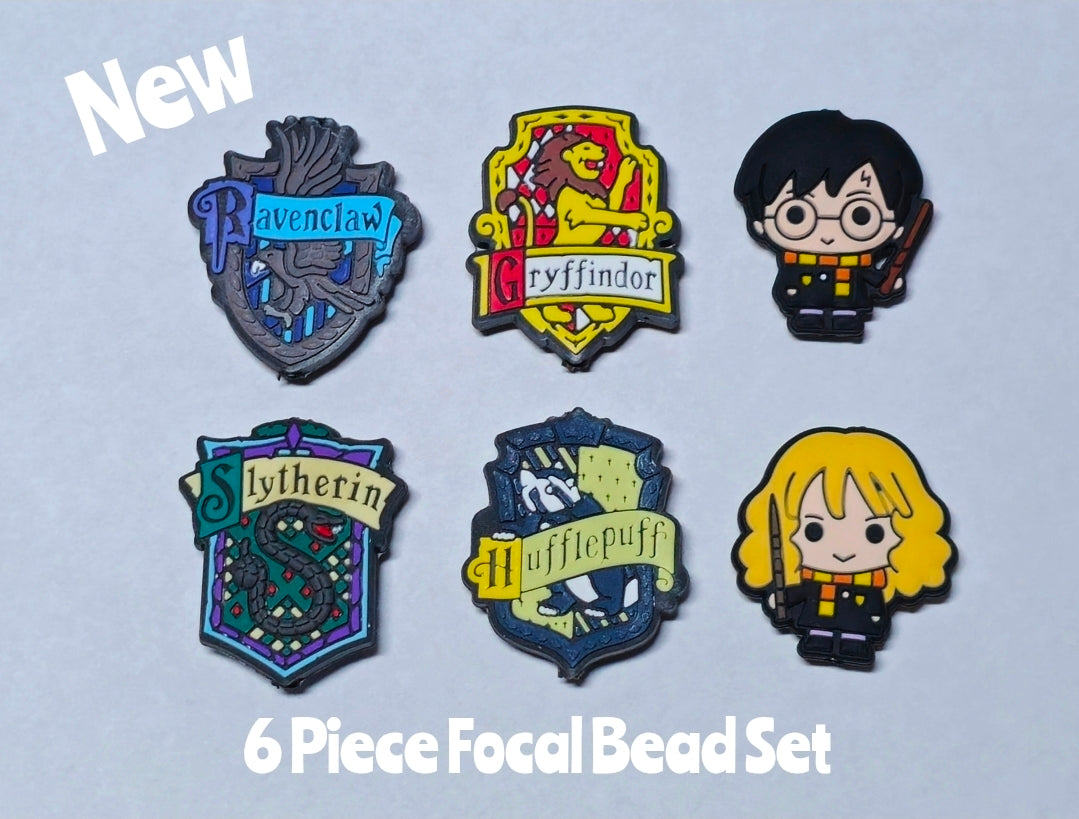 New 6 Count Harry Potter Focal Bead Set