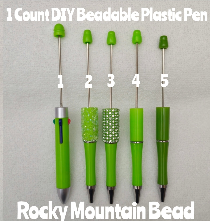 1 Count Beadable Pens DIY Lime Green Beadable Blanks Craft Supplies