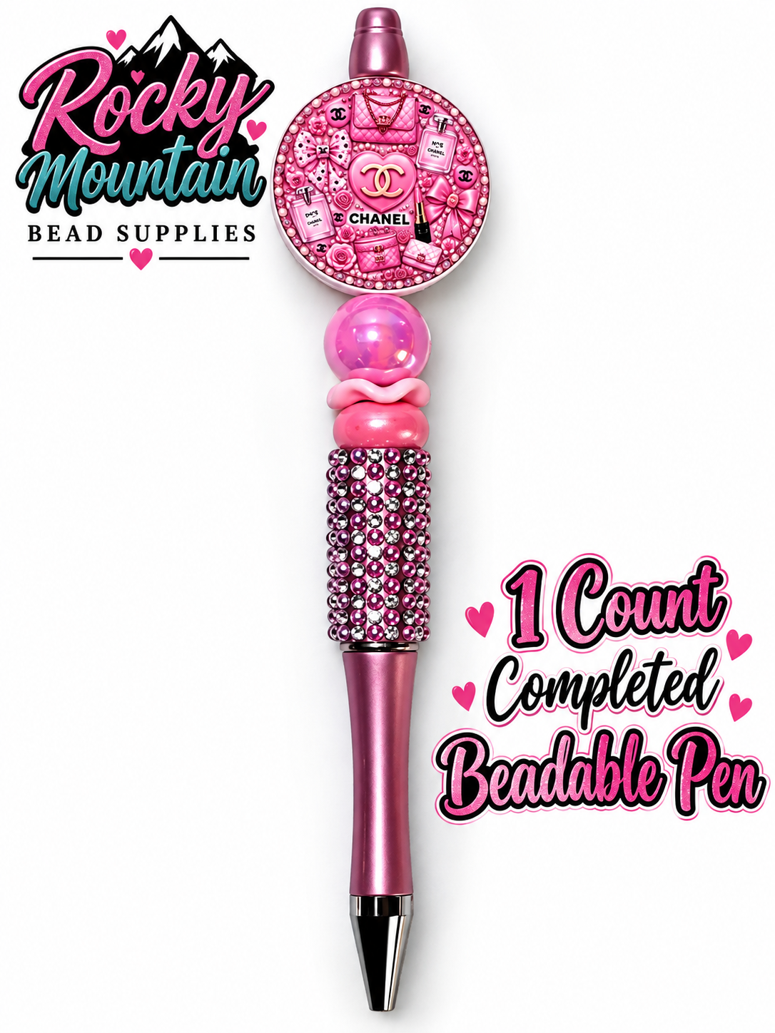 New 1 Count Completed Beadable Pen Exclusive Design Wholesale