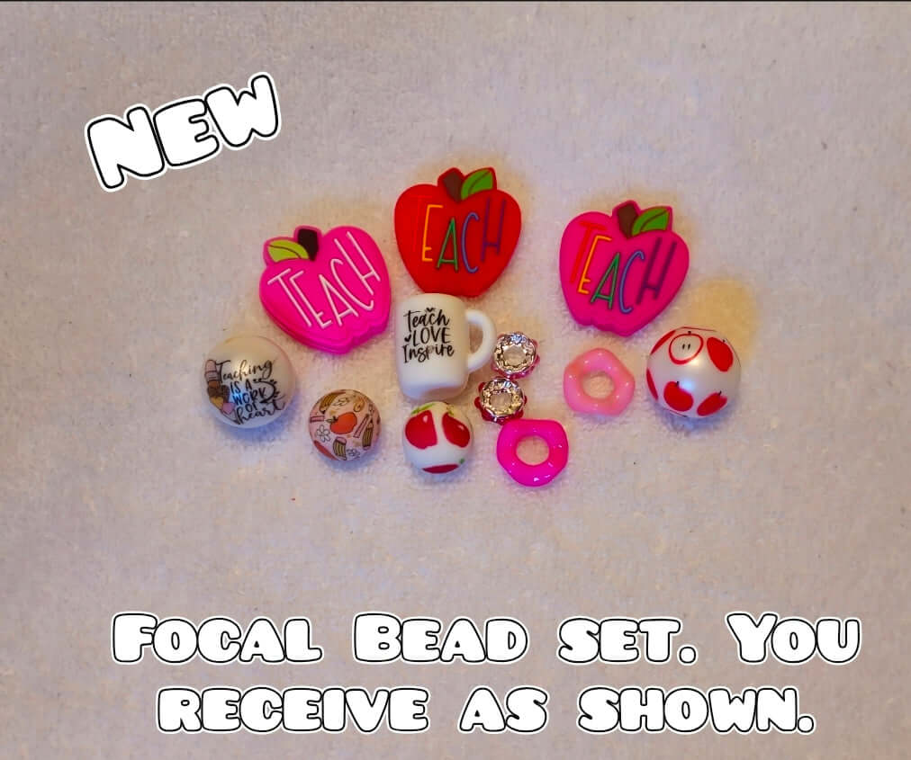 Teacher 12 Piece Focal Bead Set Beadable Accessories