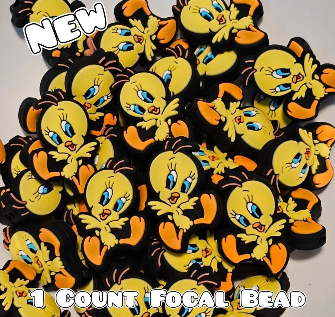 New 1 Count Focal Bead Looney Tunes Tweety Bird