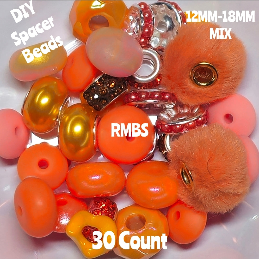 30 Count DIY Custom Made Spacer Beads Mix Craft Supplies 12MM-18MM Spacer Bead Mix