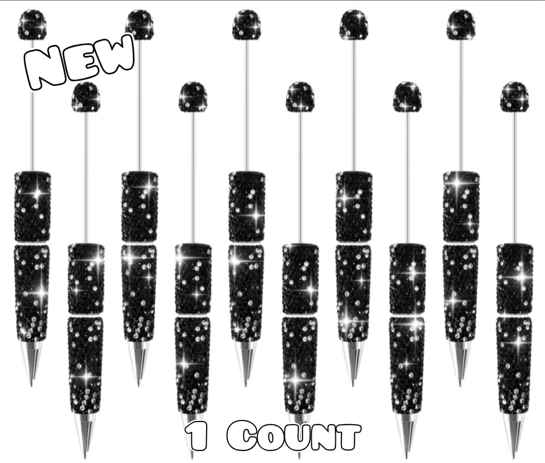 1 Count Beabable PEN Blanks Full Rhinestone Black