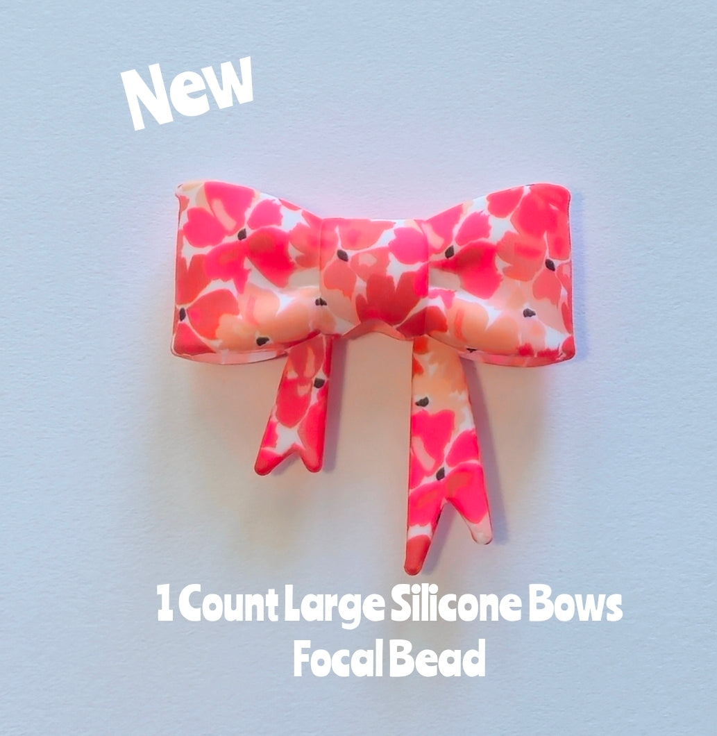 New 1 Count Large Bows Focal Bead