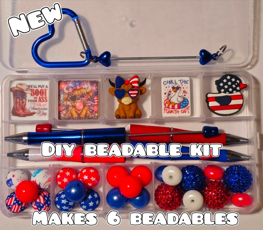 New Deluxe LARGE 5 Piece Beadable DIY Bead Kit Craft Kit