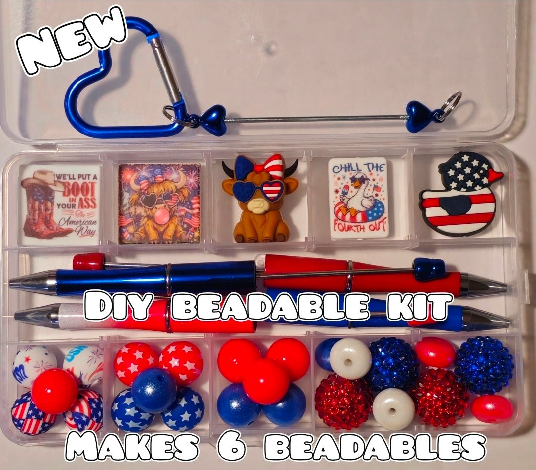 New Deluxe LARGE 5 Piece Beadable DIY Bead Kit Craft Kit