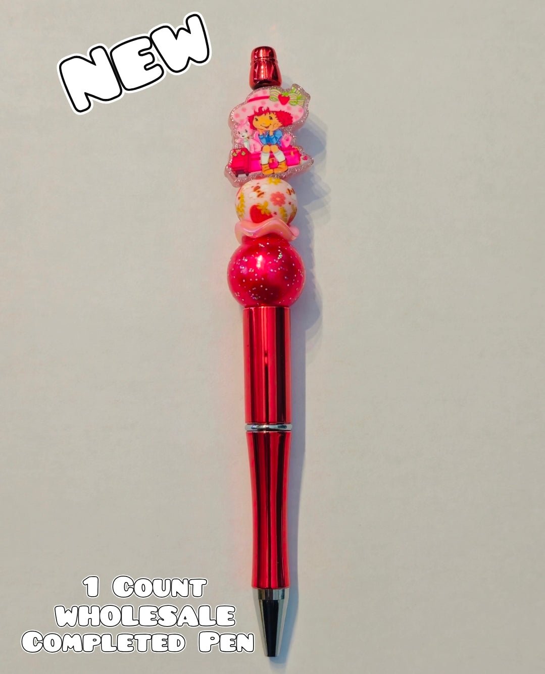 Wholesale Beadable Pens 1 Count Completed Pen Strawberry Shortcake