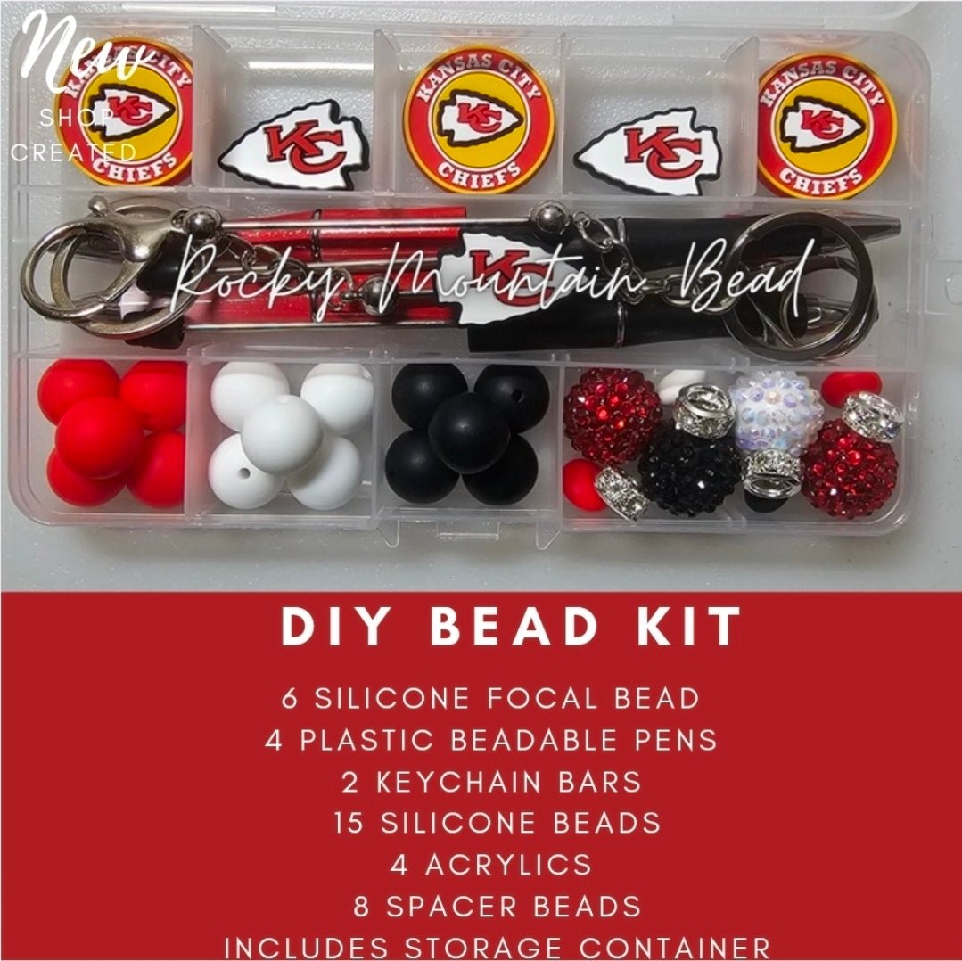 New Deluxe LARGE 6 Piece Beadable DIY Bead Kit Craft Kit