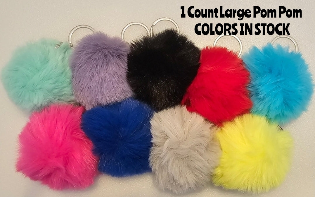 New Keychain Pom Poms DELUXE Full & Fluffy Great Quality DIY Keychain Accessories