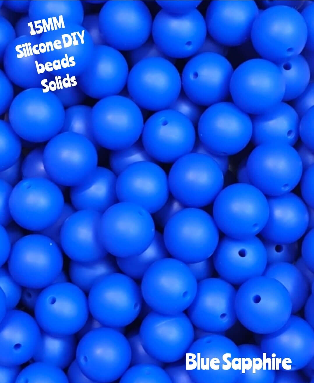 15mm DIY Silicone Solids 1 Count Blue Sapphire