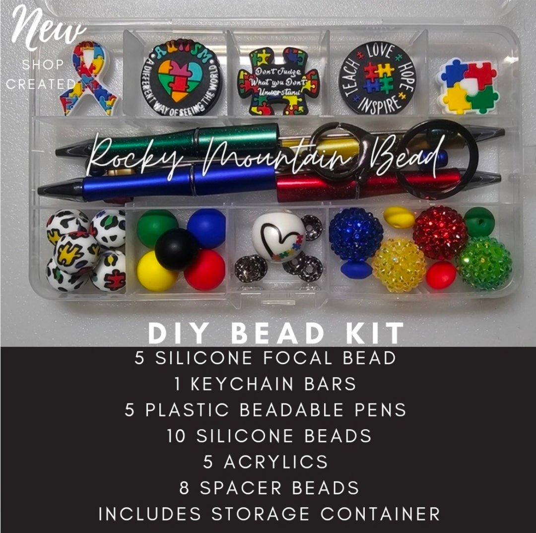 New Deluxe LARGE 6 Piece Beadable DIY Bead Kit Craft Kit