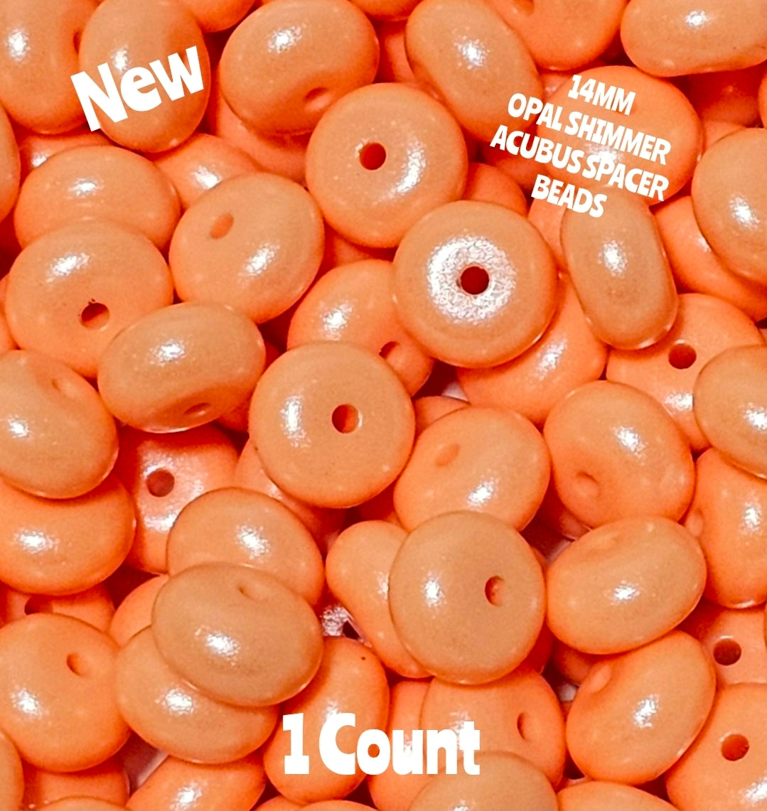 New 1 Count Peach 14MM Silicone OPAL Acubus Spacer Beads Craft Supplies