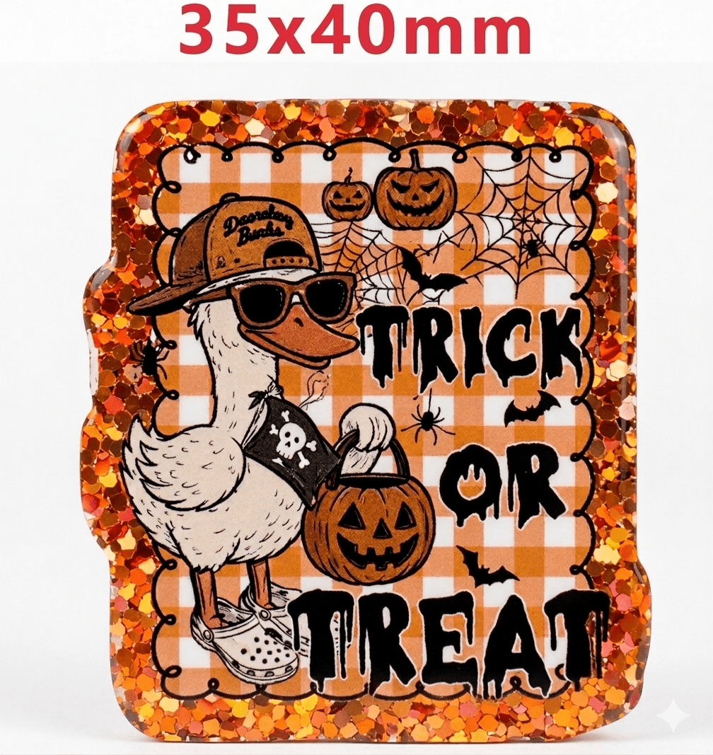 Glitter Acrylic Flatback- Acrylic Planer Resin Charm Halloween