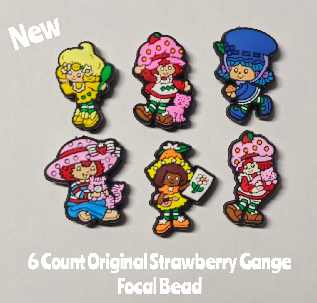 New 6 Count Strawberry Shortcake Original & Friends Bead Set Custom