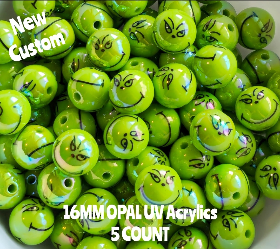 New Custom 16MM Acrylic Opal UV beads
