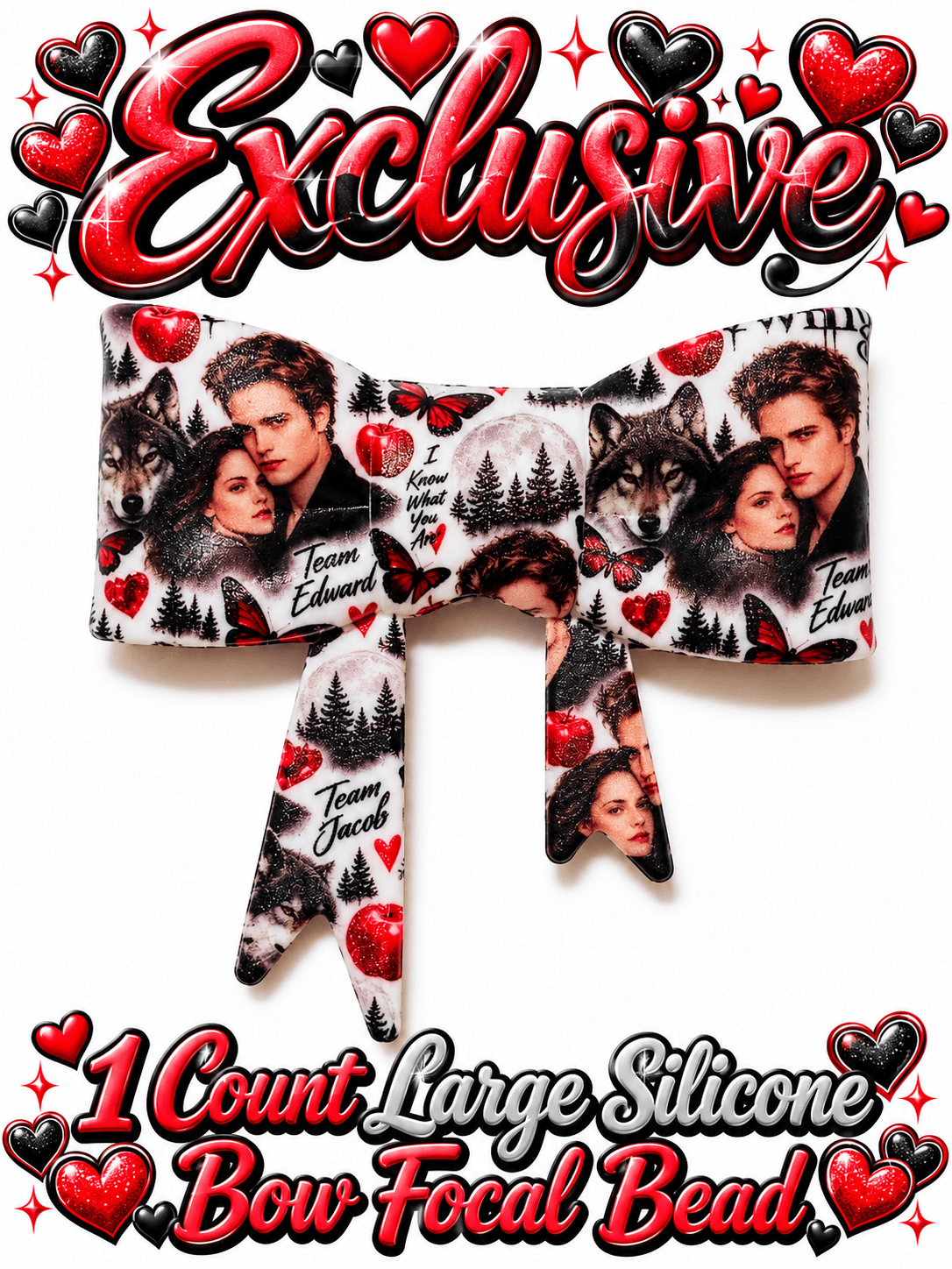 New Shop Exclusive 1 Count Large Silicone Bow TWILIGHT