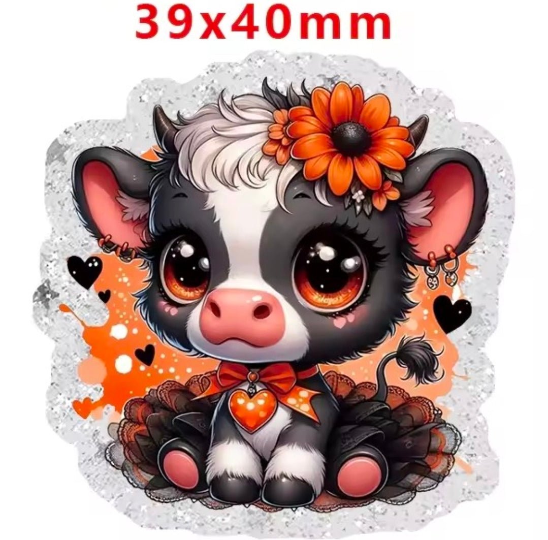 Glitter Acrylic Flatback- Acrylic Planer Resin Charm Halloween