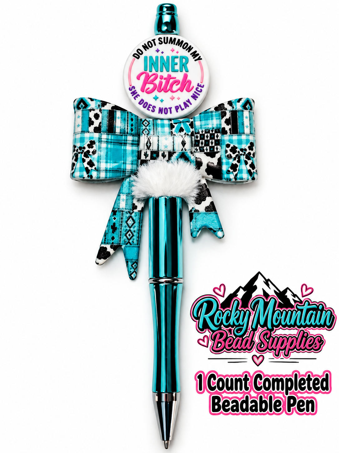 New 1 Count Completed Beadable Pen Exclusive Design Wholesale