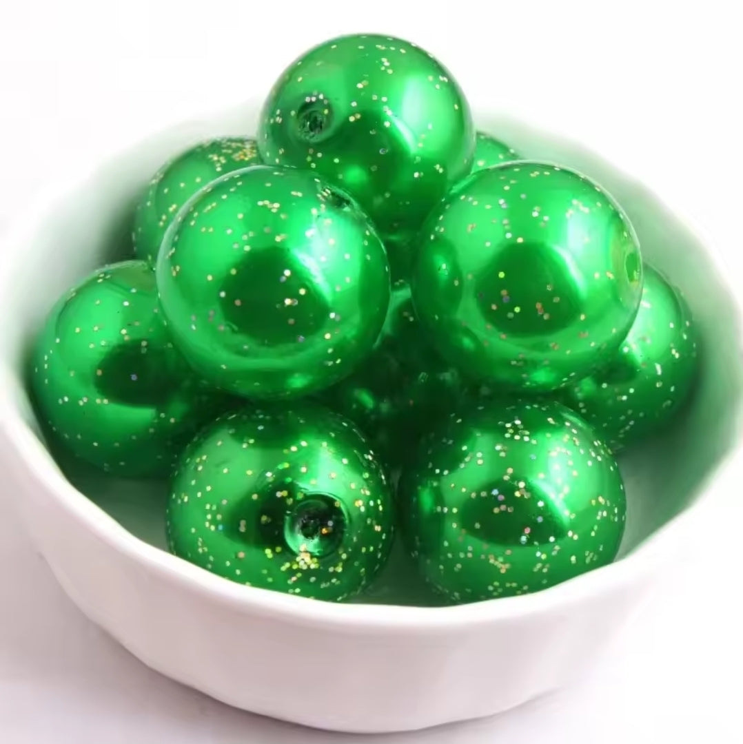 New Colors 1 Count GLITTER 20MM Acrylic Beads Craft Supplies
