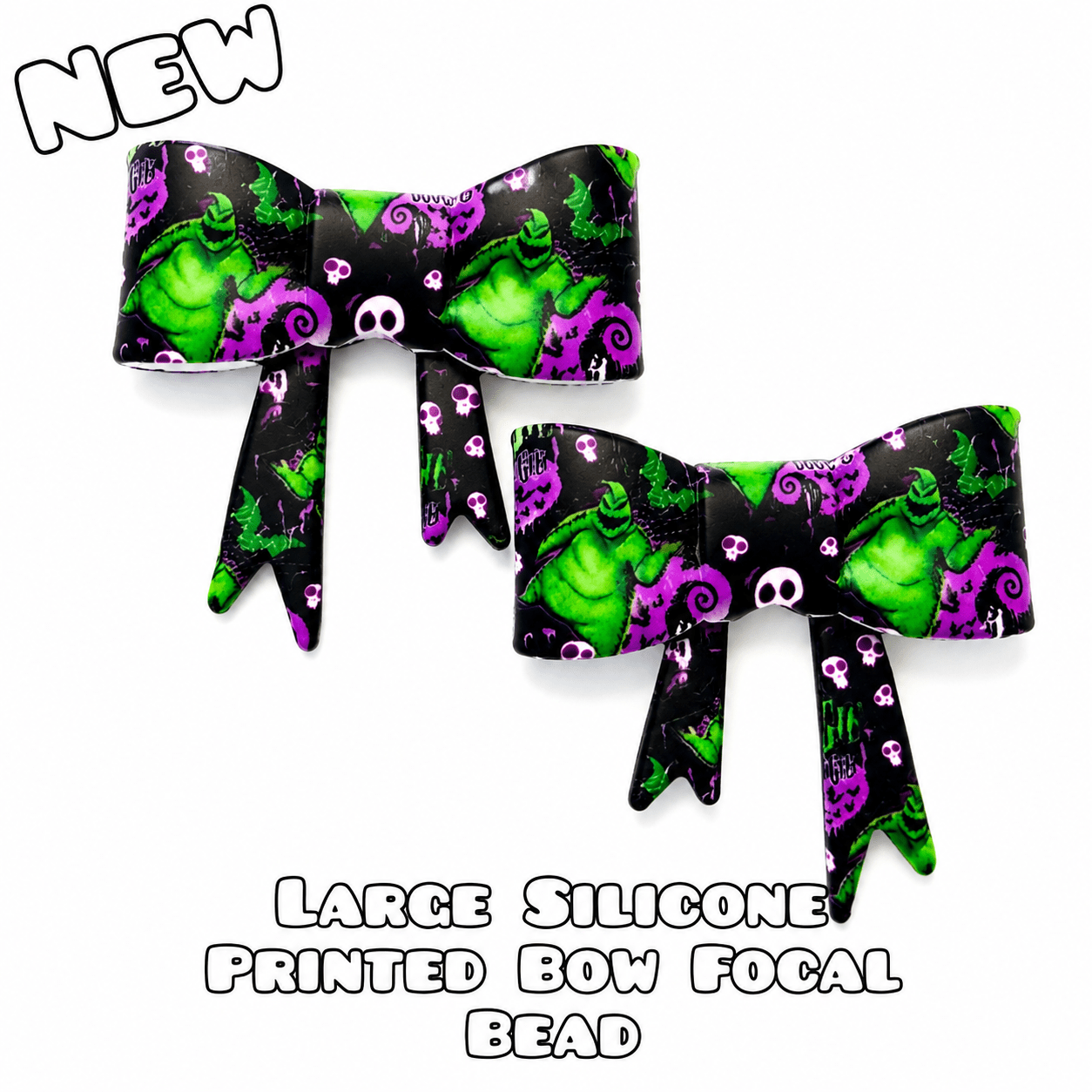 1 Count New Release Silicone Focal Bead Bow Boogie Man