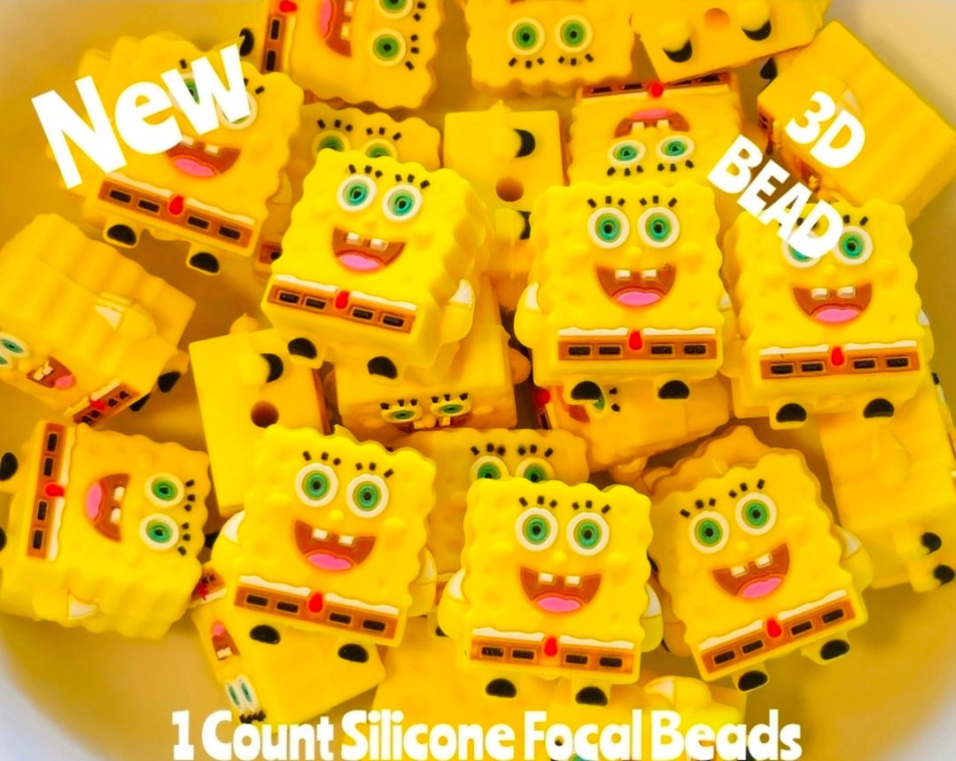 New 1 Count Focal Bead 3D SpongeBob
