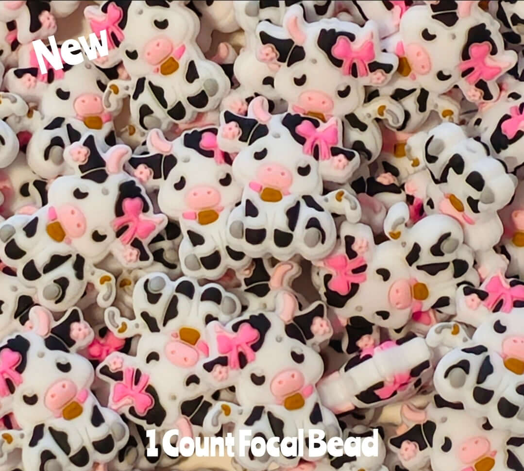 New 1 Count Girl Cow Focal Bead