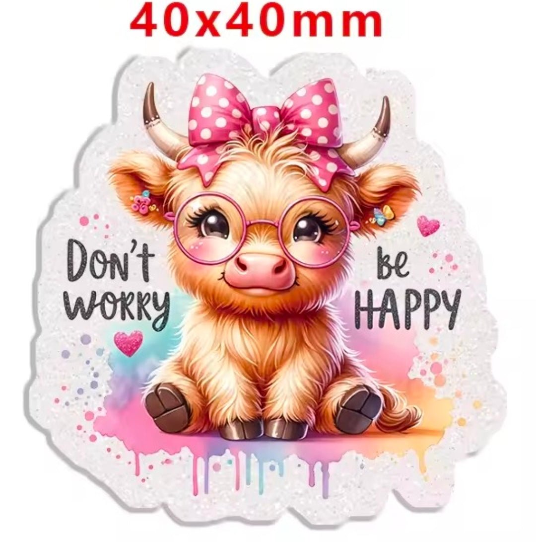 Glitter Acrylic Flatback- Acrylic Planer Resin Charm Animals