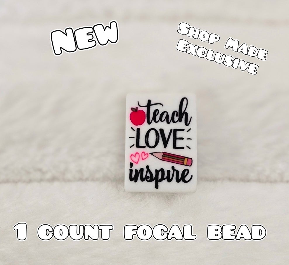 New 1 Count Focal Bead Exclusive Shop Made Teacher