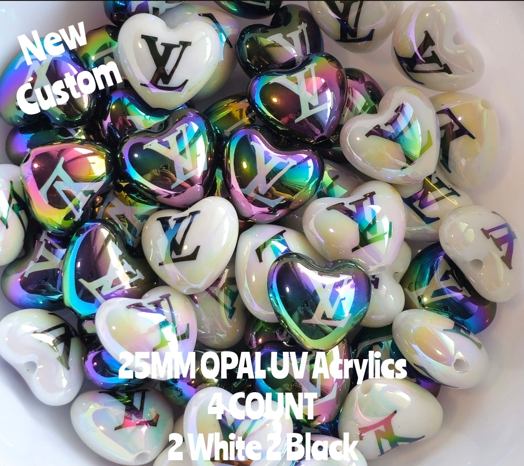 New Custom 16MM and 25MM Acrylic Opal UV beads LUXURY Designer beads