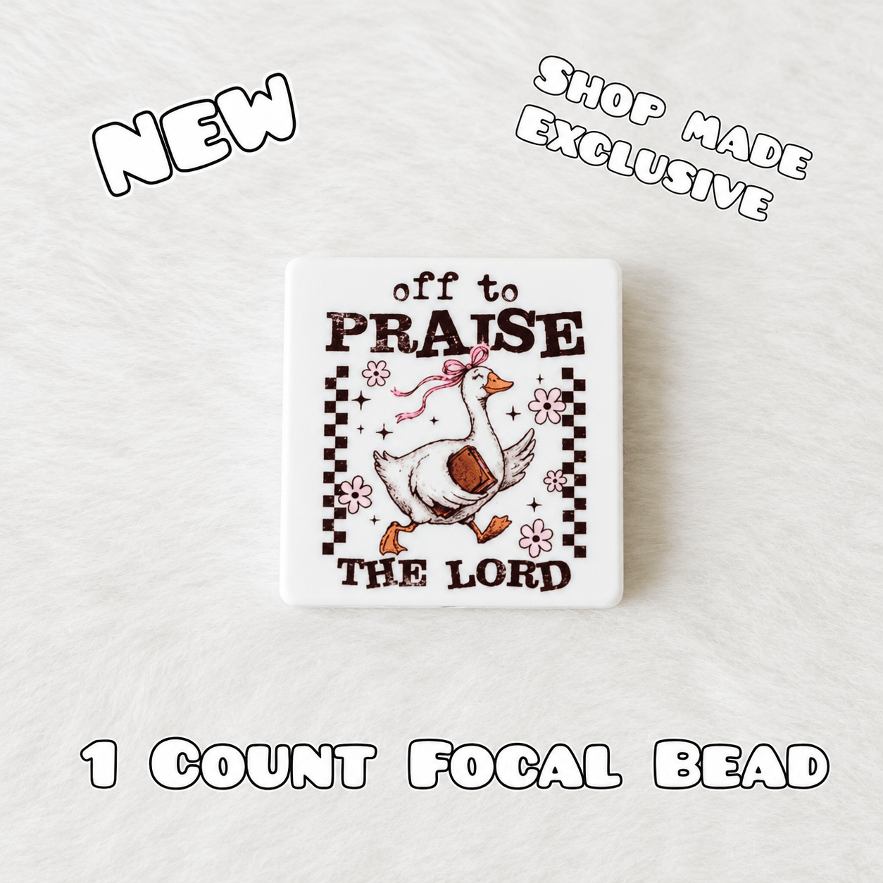 New 1 Count Focal Bead On my way to prase the lord goose. Pen is example bead only
