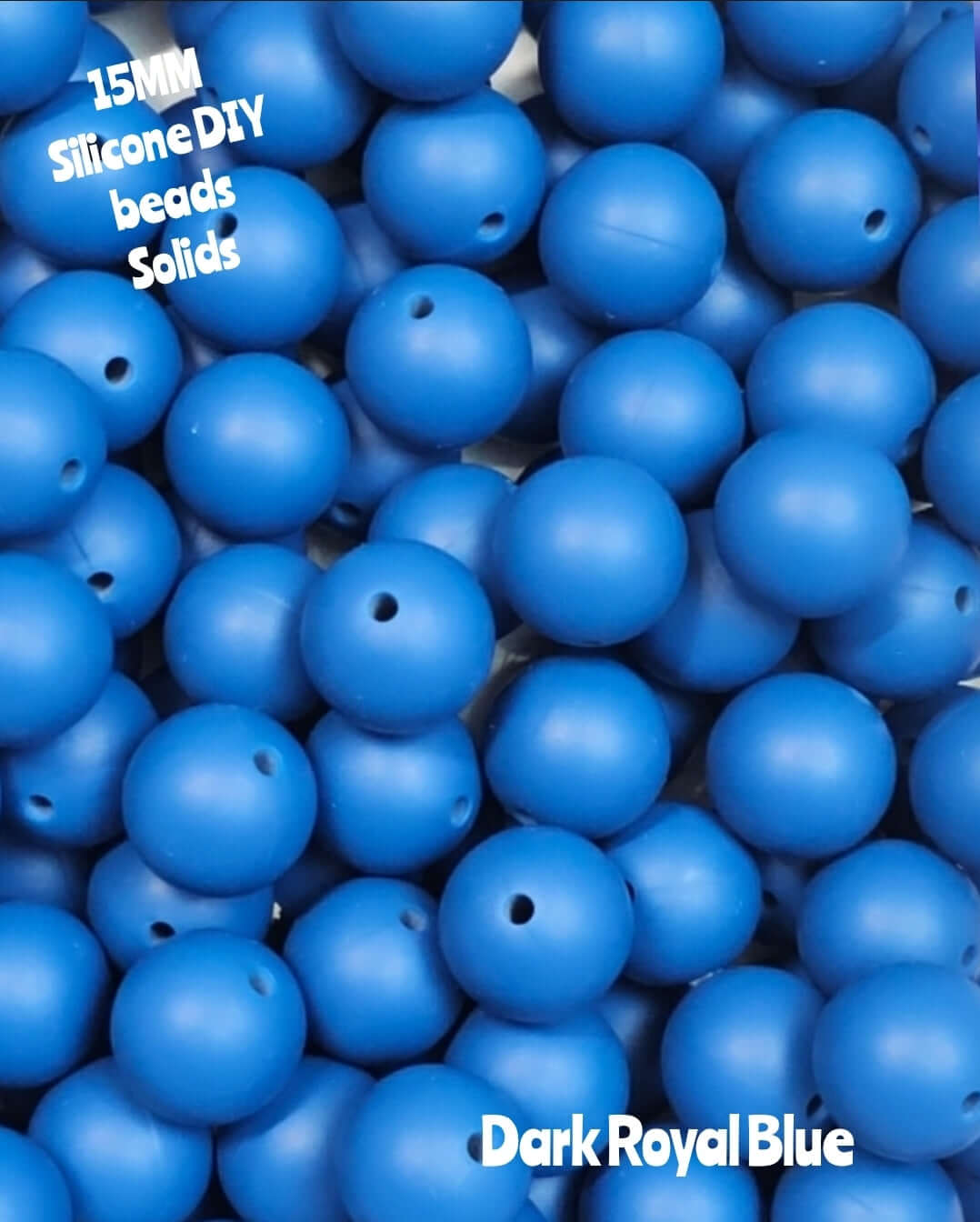 15mm DIY Silicone Solids 1 Count Dark Royal Blue