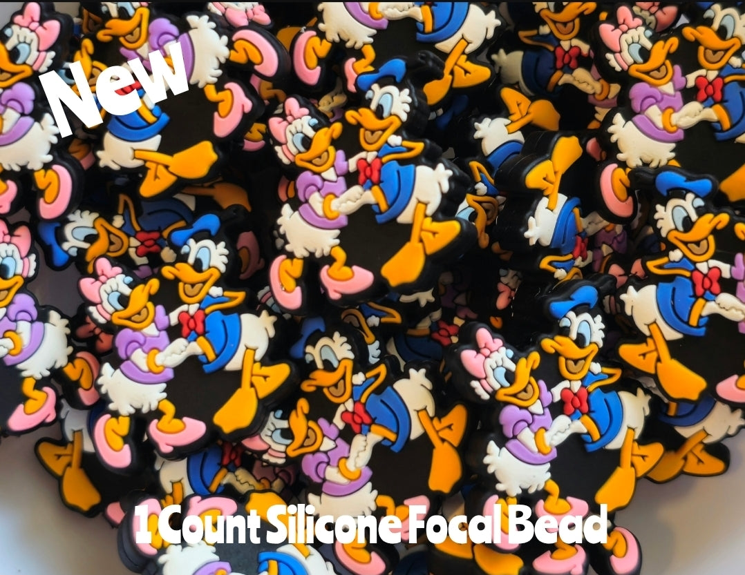 New Silicone Daffy Donald Duck Focal Beads 1 Count DIY Bead Supplies