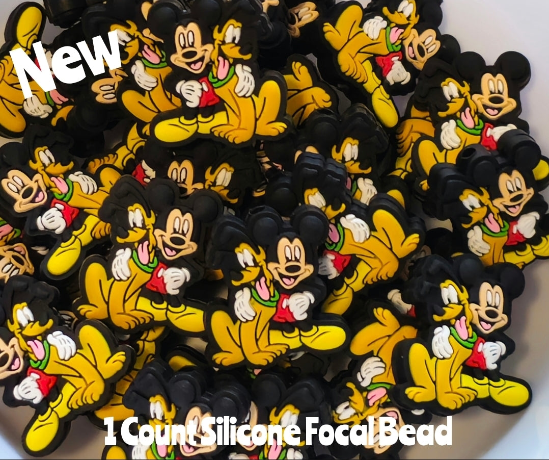 New Mickey Pluto Focal Beads 1 Count DIY Bead Supplies