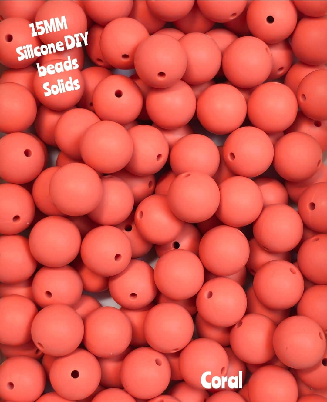 15mm DIY Silicone Solids 1 Count Coral