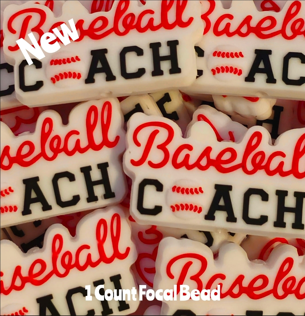 Clearance Baseball Coach Focal Beads 1 Count DIY Bead Supplies