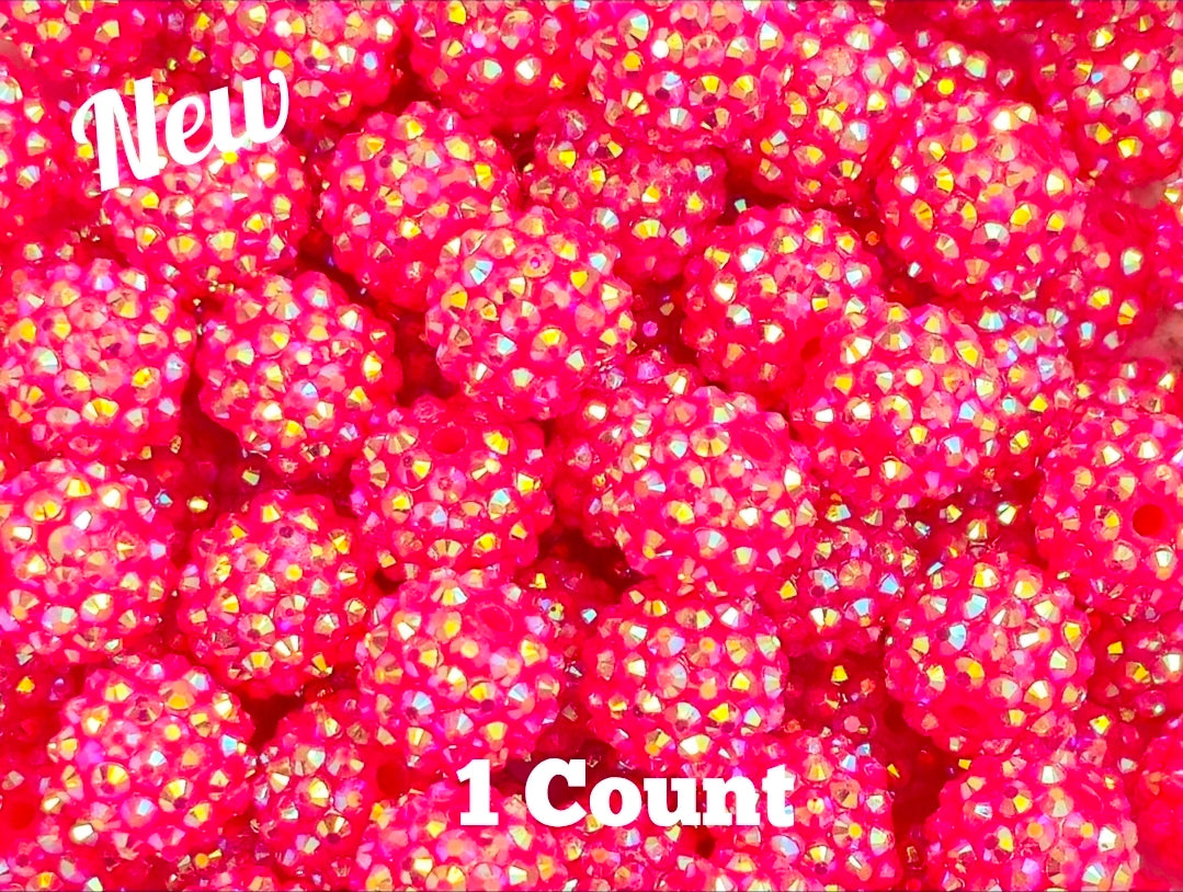 New Color 2 Size Options Acrylic Rhinestone Beads 1 Count UV ROSE PETAL PINK Shimmer