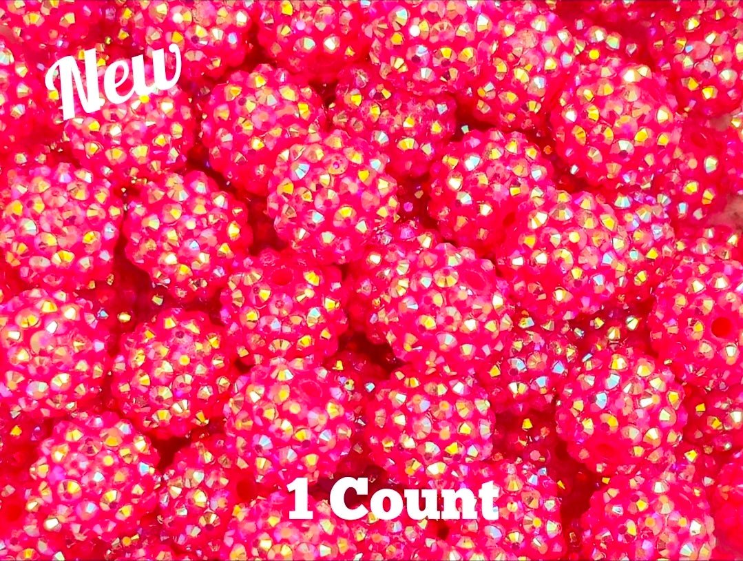 New Color 2 Size Options Acrylic Rhinestone Beads 1 Count UV ROSE PETAL PINK Shimmer