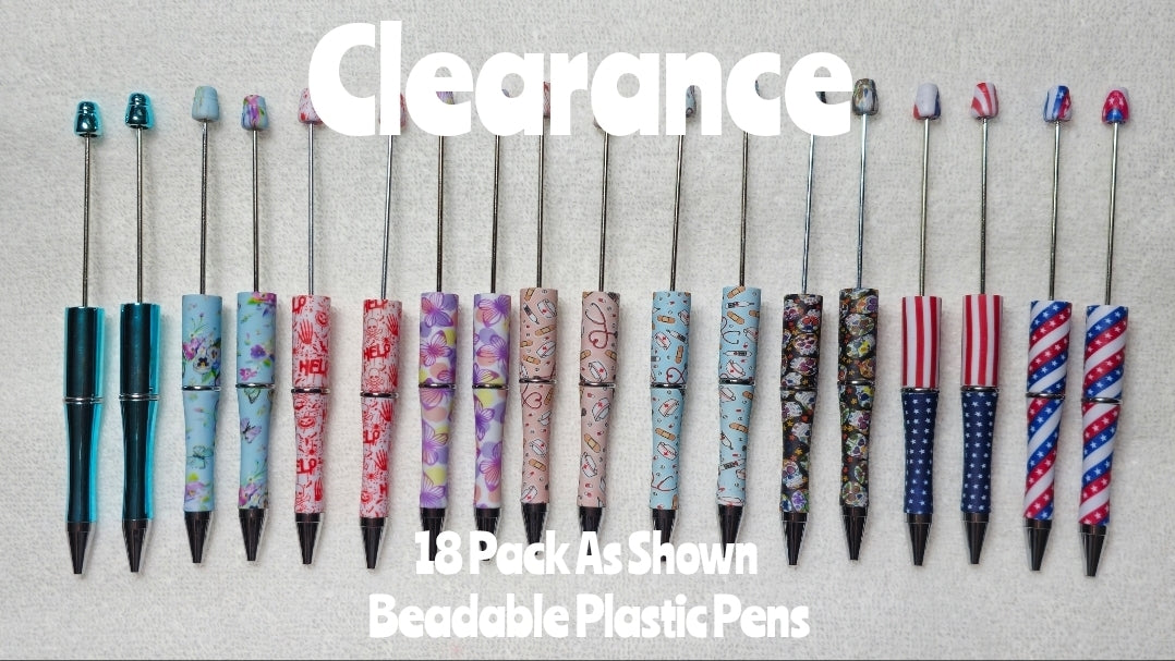 Mixed DIY Beadable Pen Blanks Pack Of 18 pens Clearance Overstock