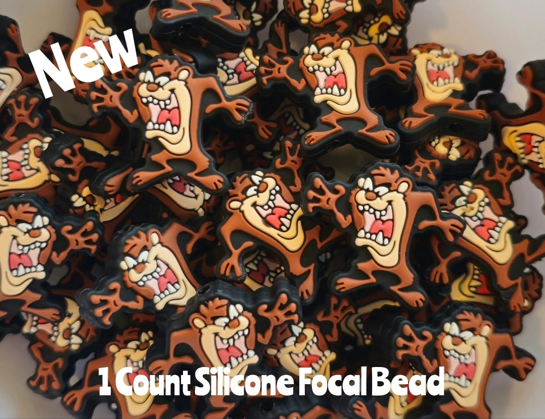 New Silicone Taz Focal Beads 1 Count DIY Bead Supplies