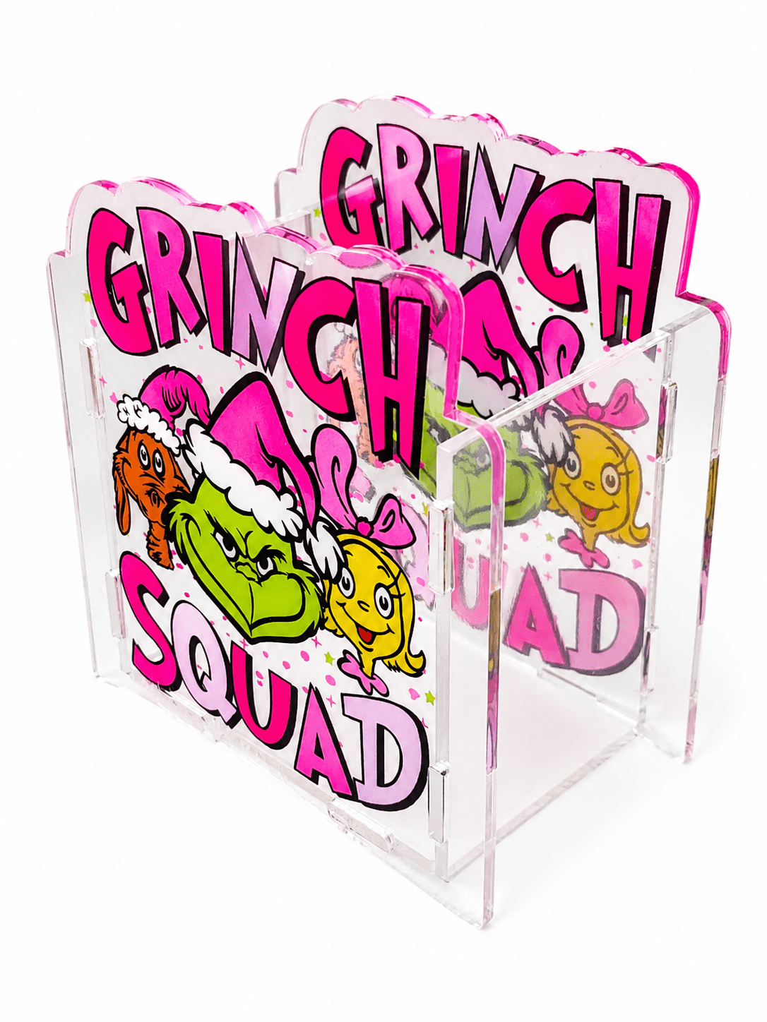 NEW Acrylic Pen Holder Box 1 Count Grinch. Read description for directions and special handling.