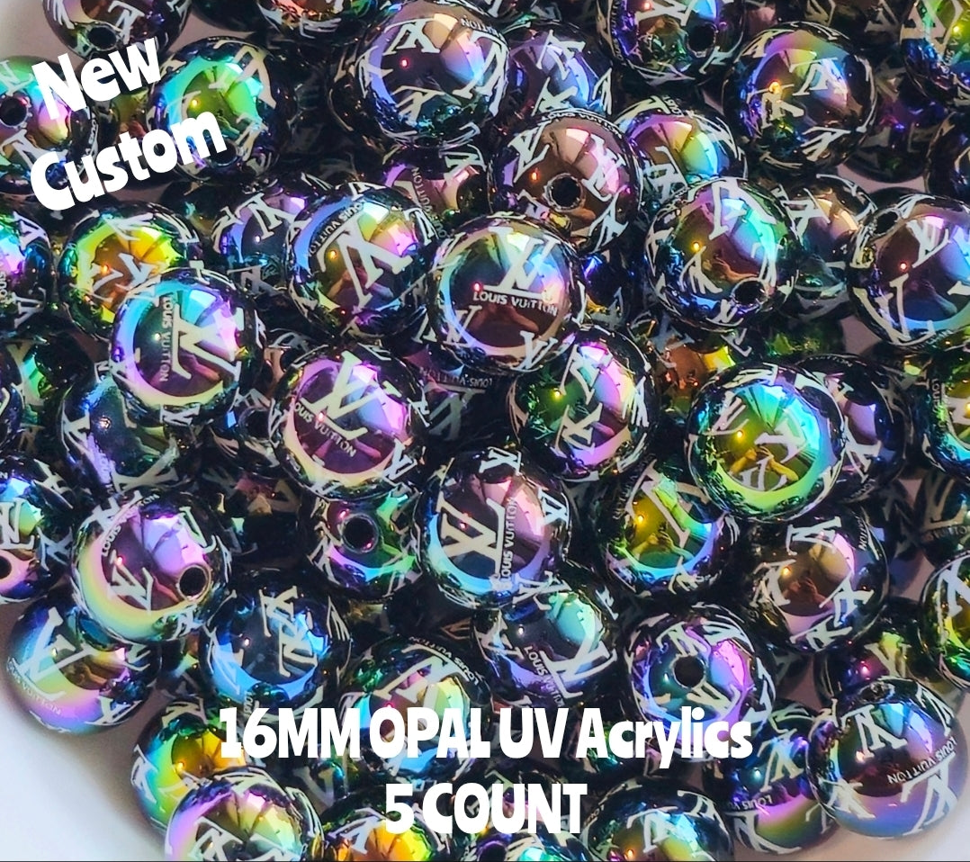 New Custom 16MM and 25MM Acrylic Opal UV beads LUXURY Designer beads