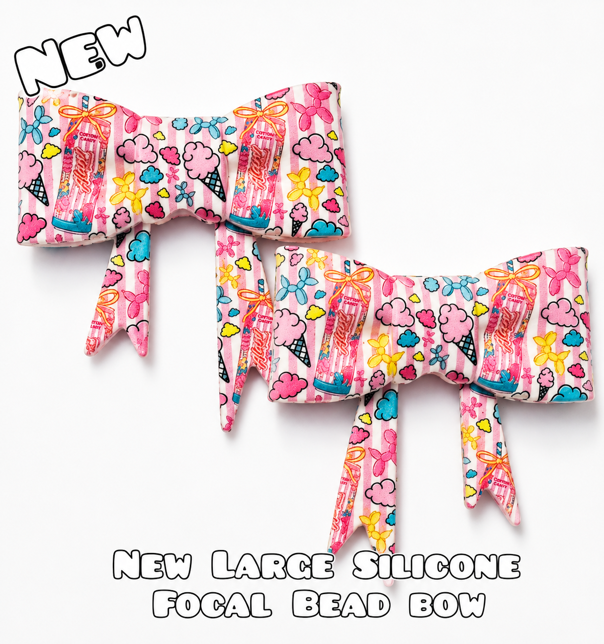 1 Count New Release Silicone Focal Bead Bow Alani